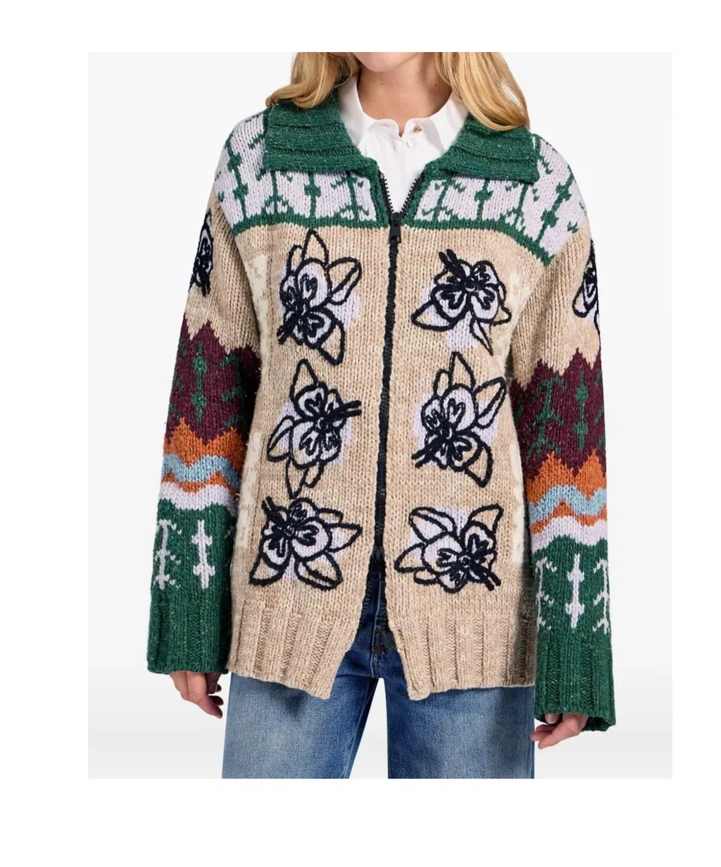La Doublej Chalet Embroidered Cardigan