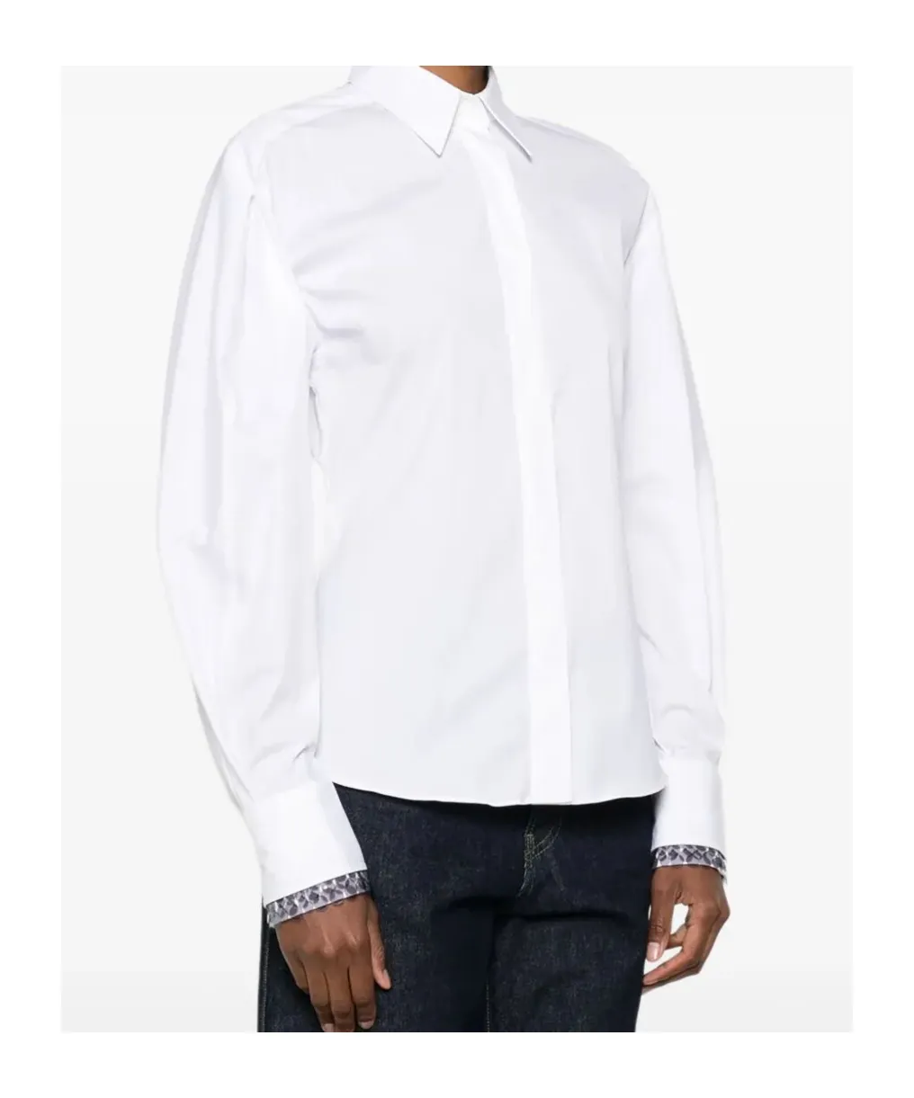 Point-Collar Embellished Shirt