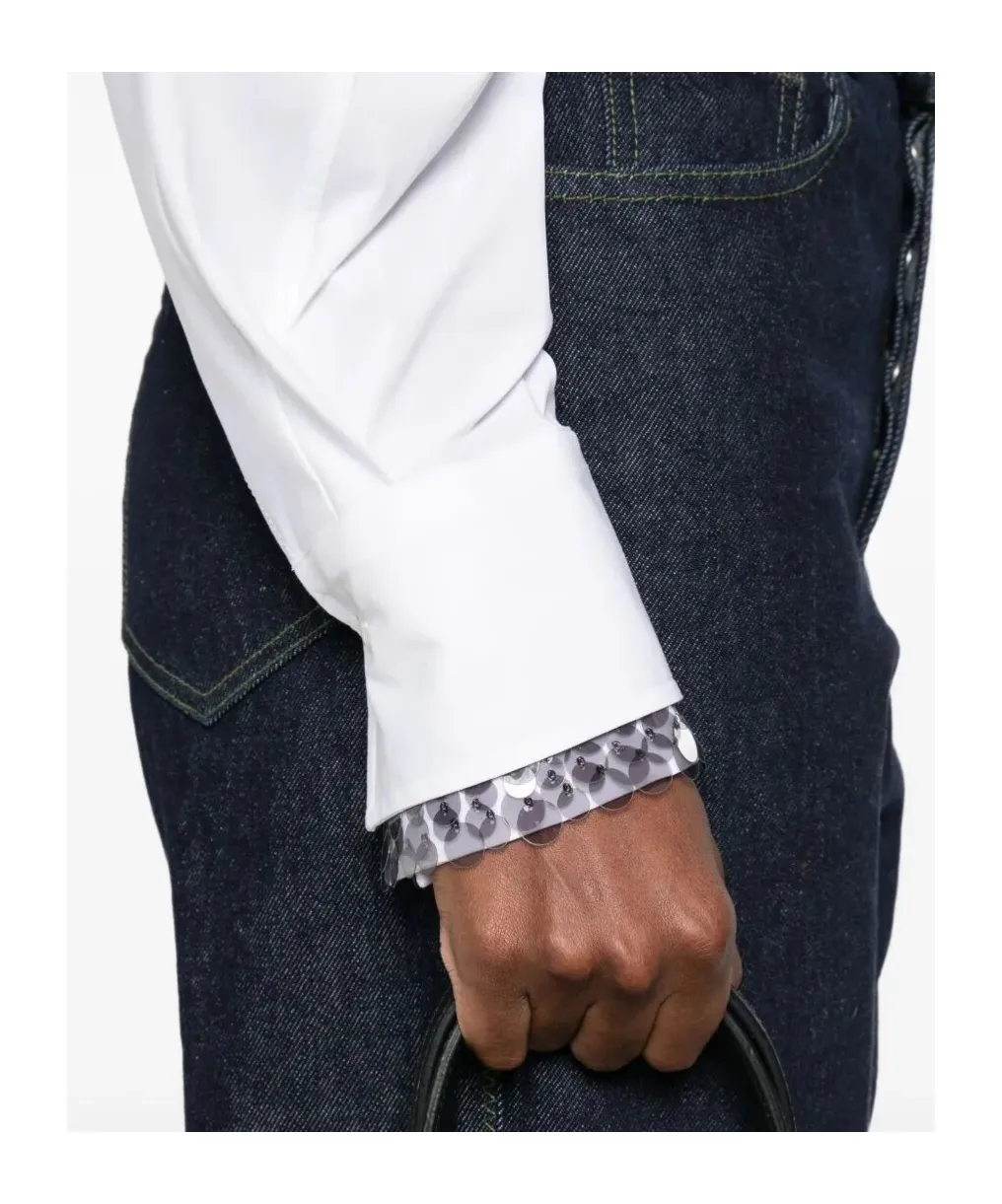 Point-Collar Embellished Shirt