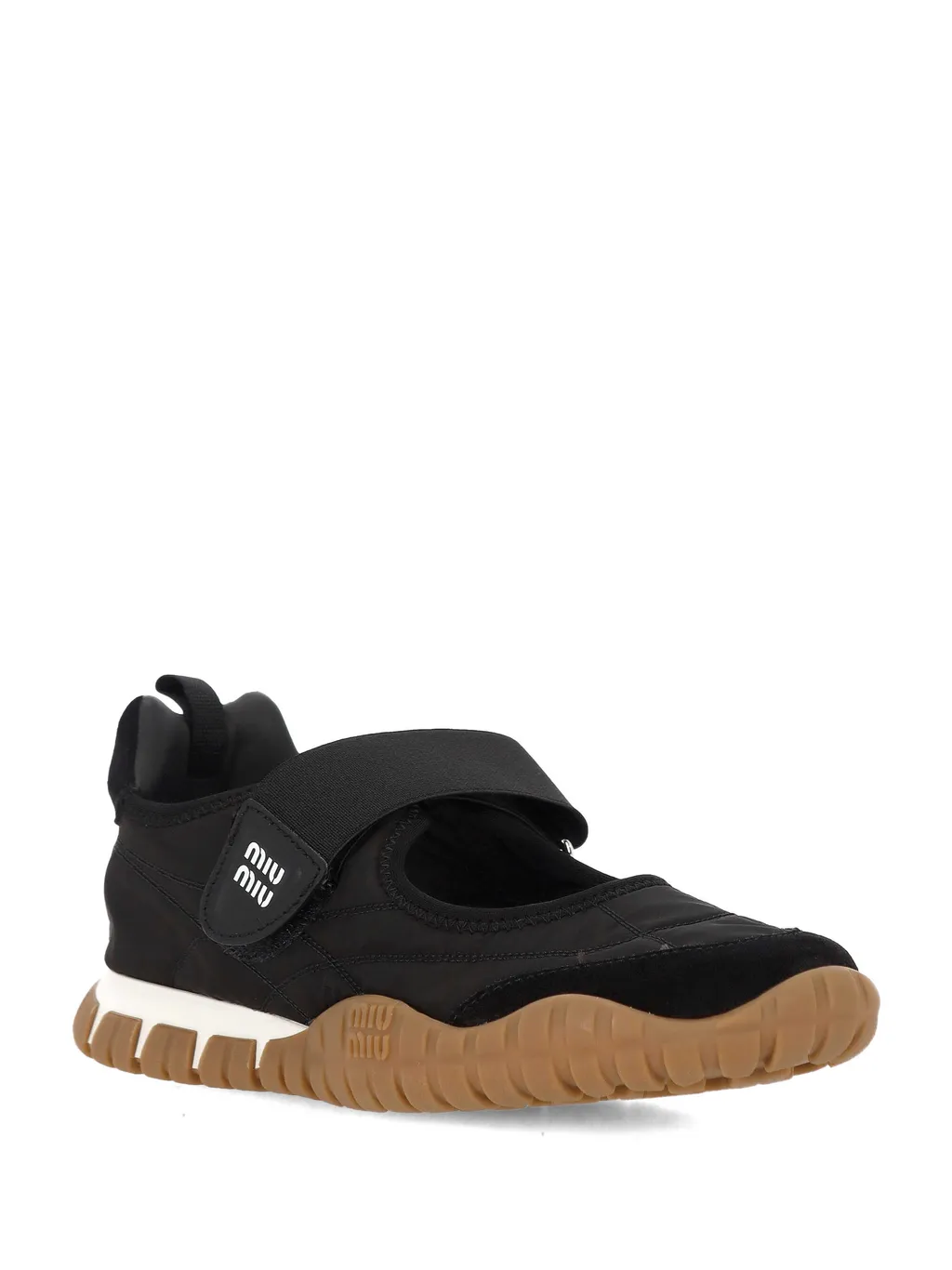 Tyre Technical Fabric And Suede Ballerinas