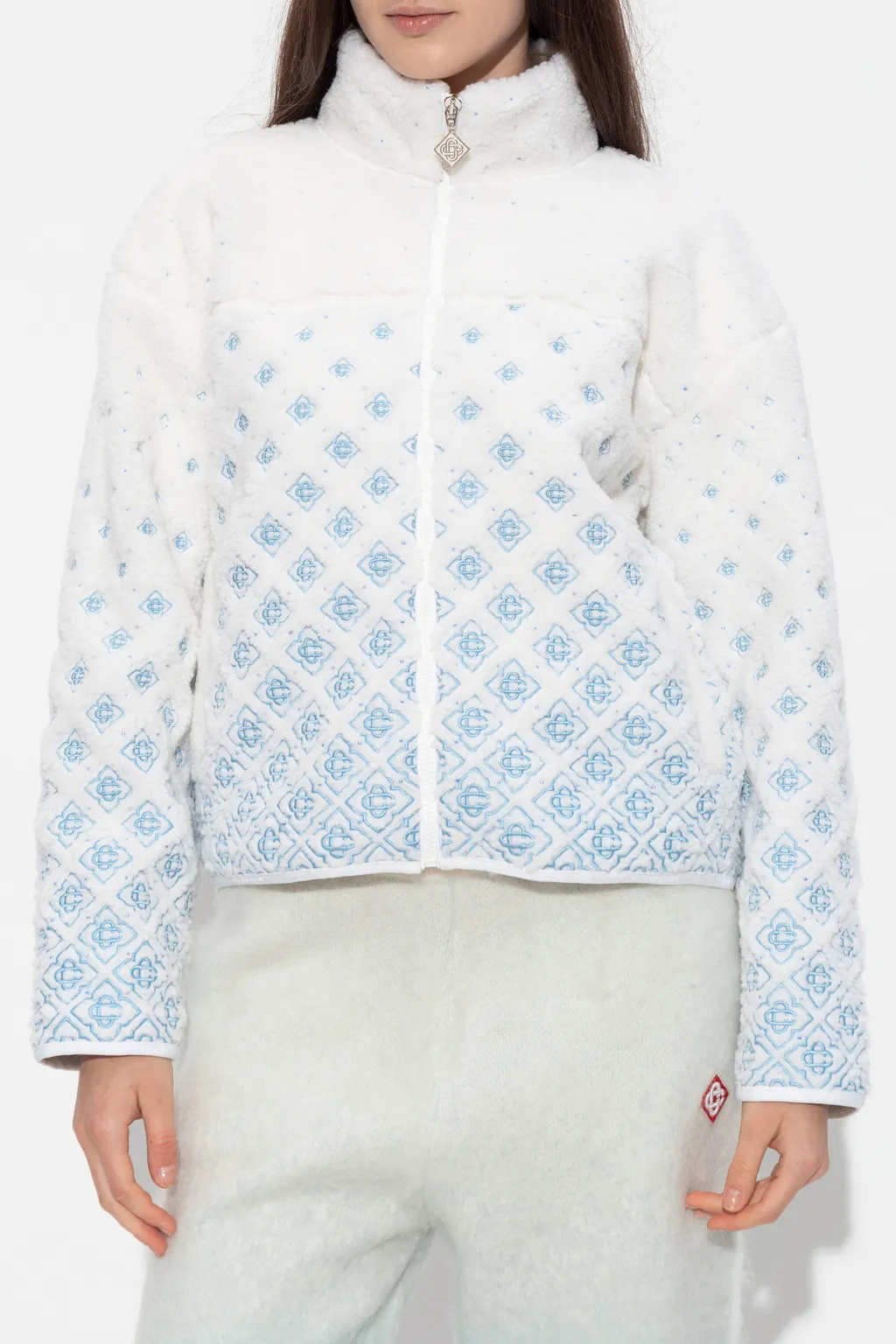 Alphabet Pattern Zipper Hoodie