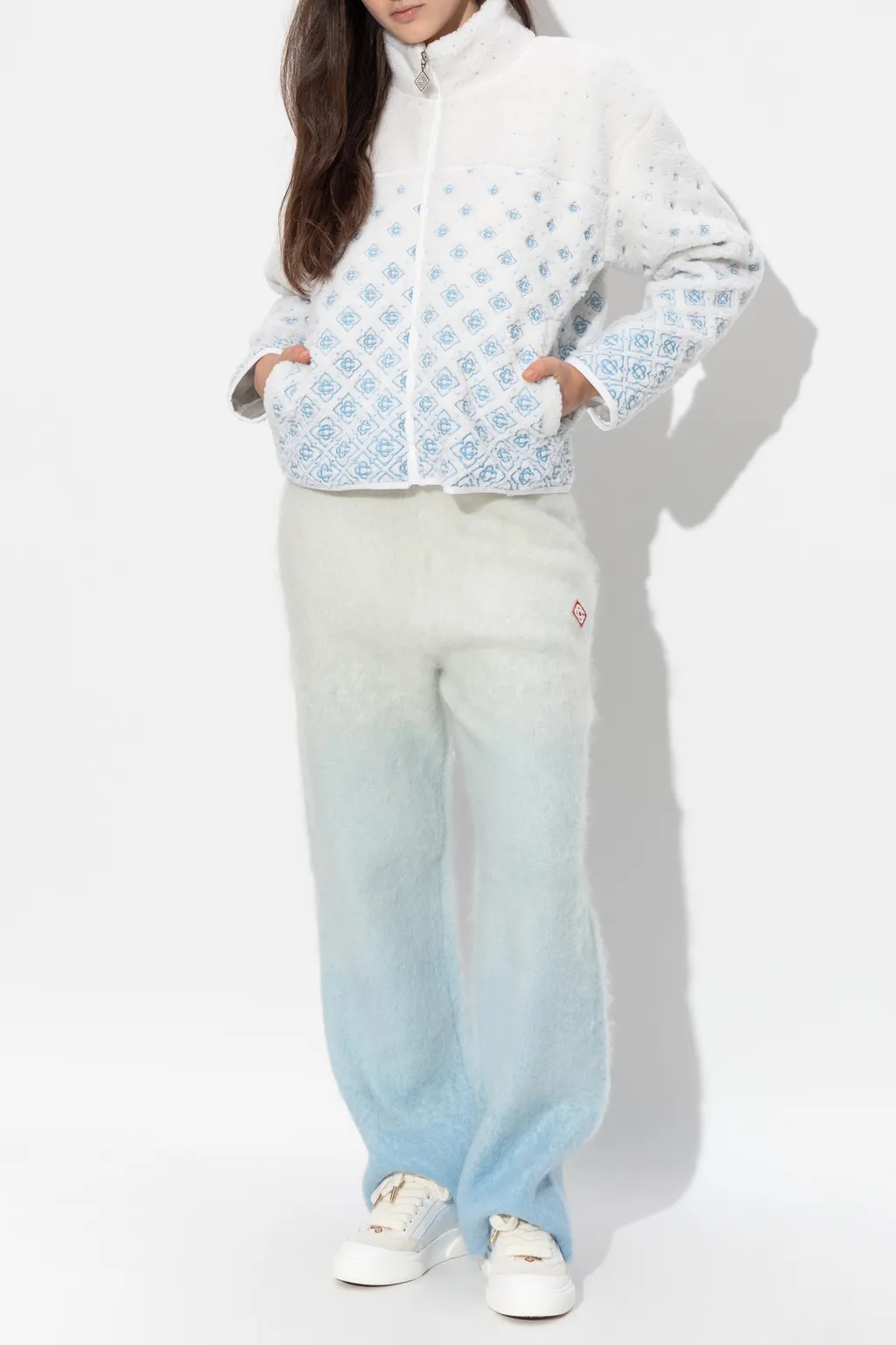 Alphabet Pattern Zipper Hoodie