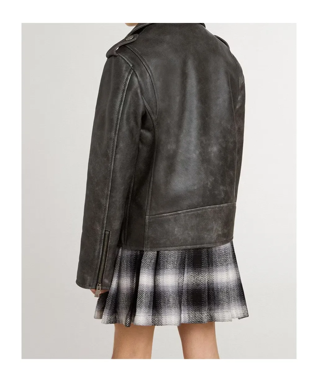 Golden Goose Kids Zipped Leather Jacket