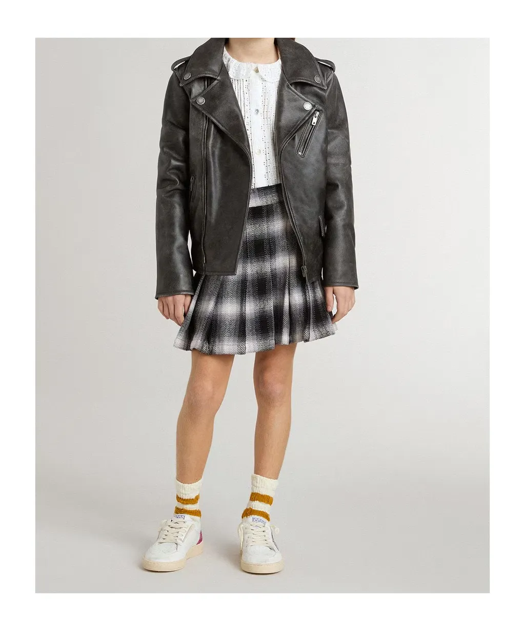 Golden Goose Kids Zipped Leather Jacket