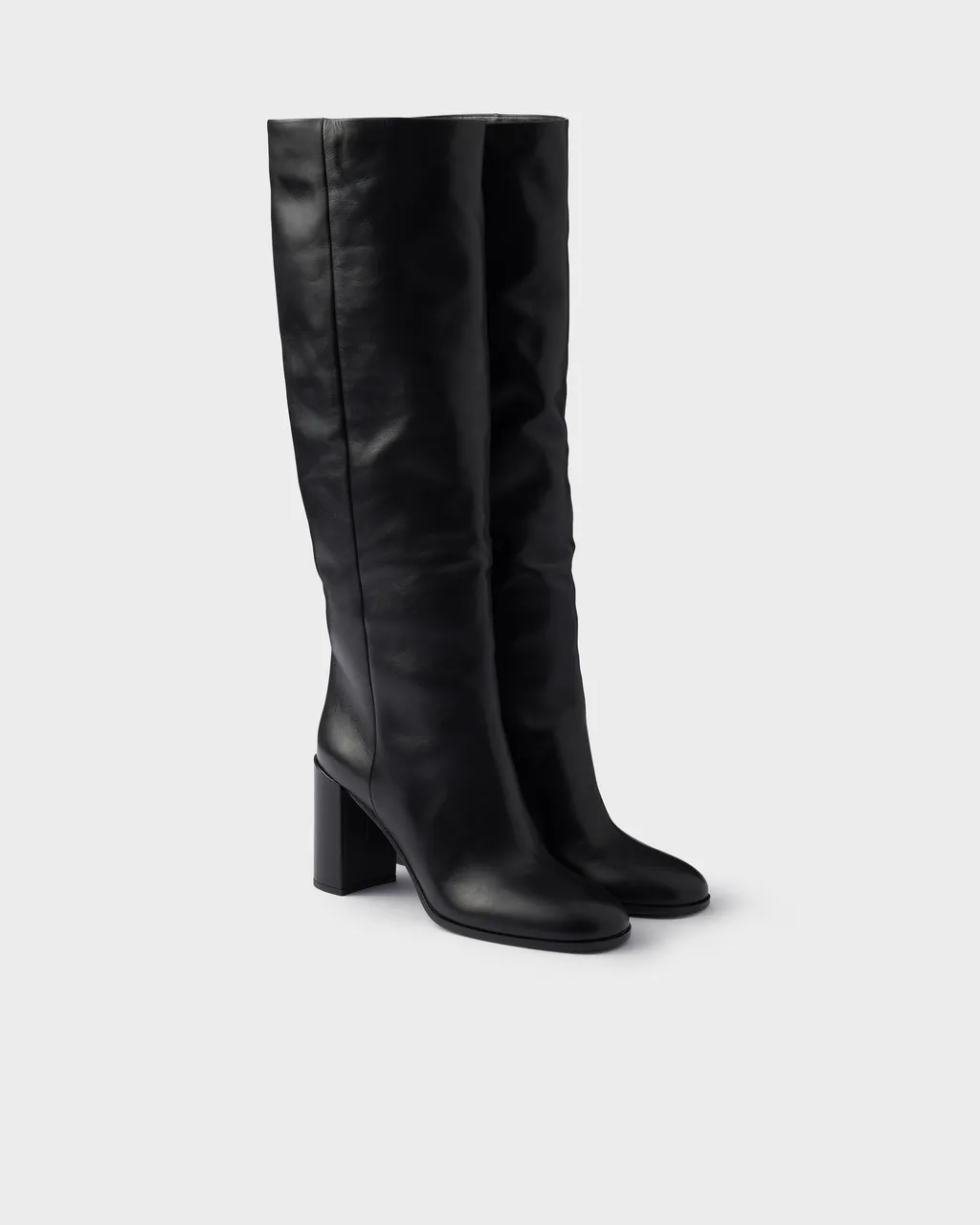 Prada Block-Heeled Knee-High Boots