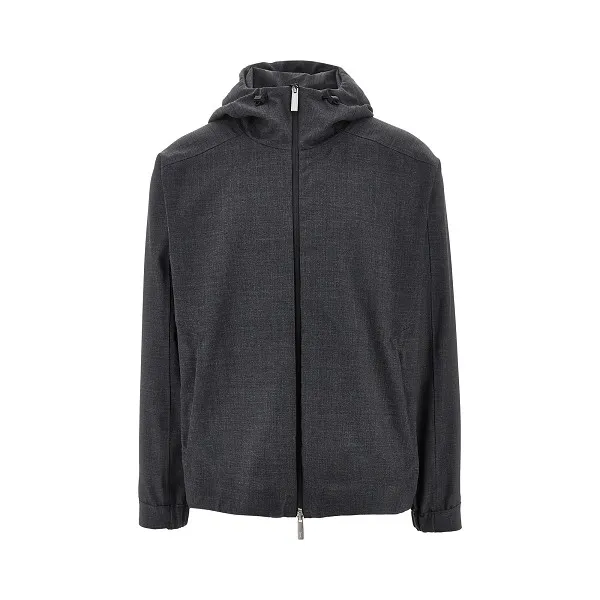 Hooded Zip-Front Jacket