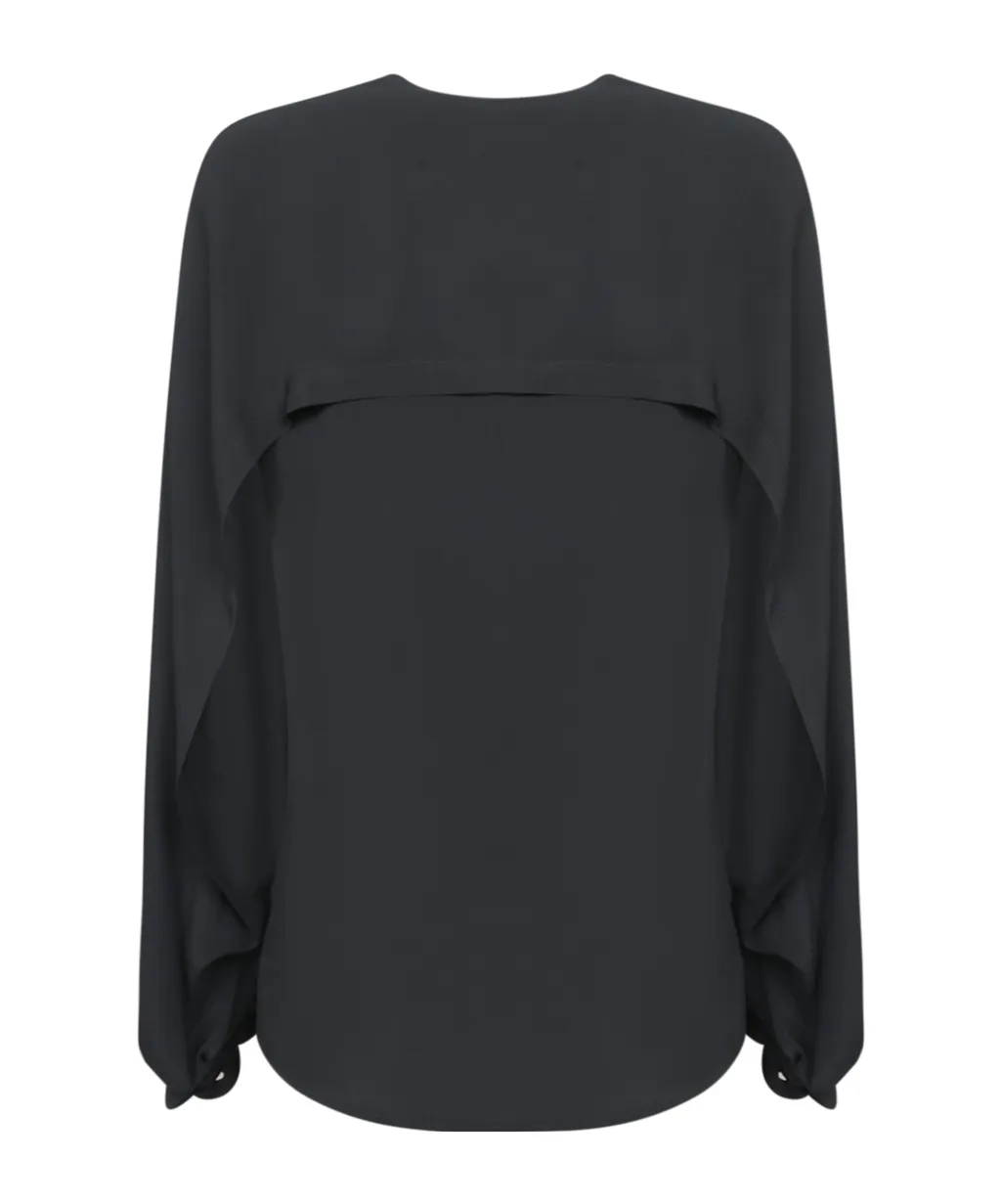 Federica Tosi V-Neck Tie-Cuff Blouse