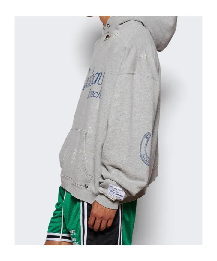 Gallery Dept. Distressed Horseshoe-Print Hoodie