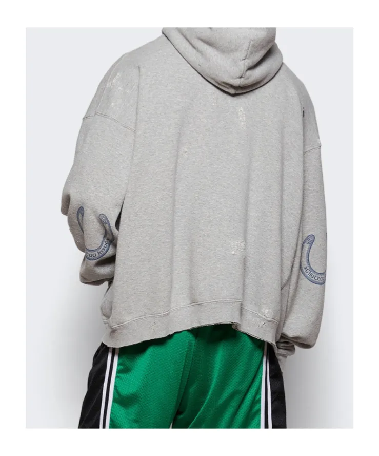 Gallery Dept. Distressed Horseshoe-Print Hoodie