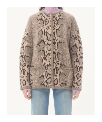 Valentino	Button-Up Crewneck Cardigan