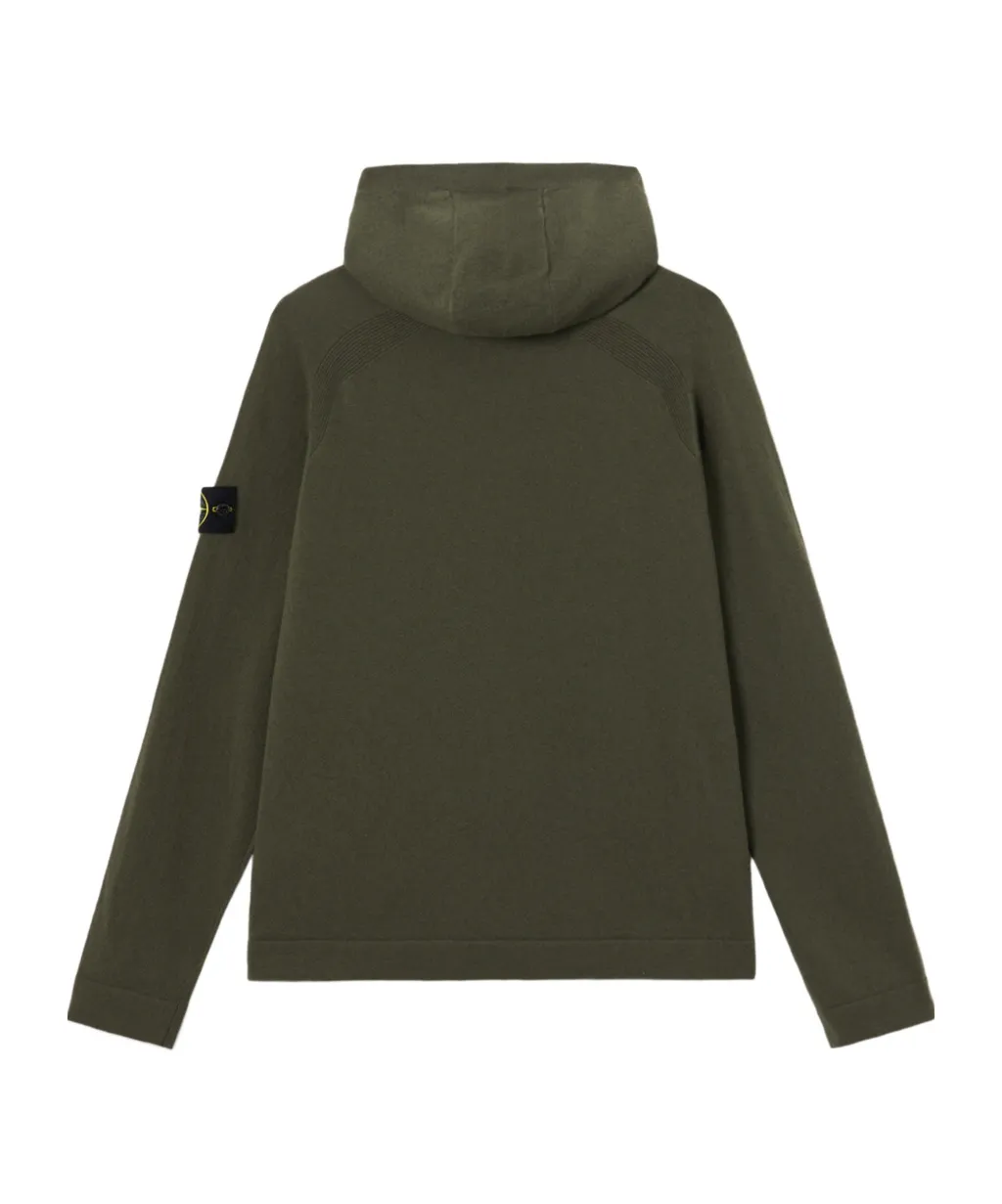 Hooded Jumper With Raglan Sleeves And Ribbed Trims