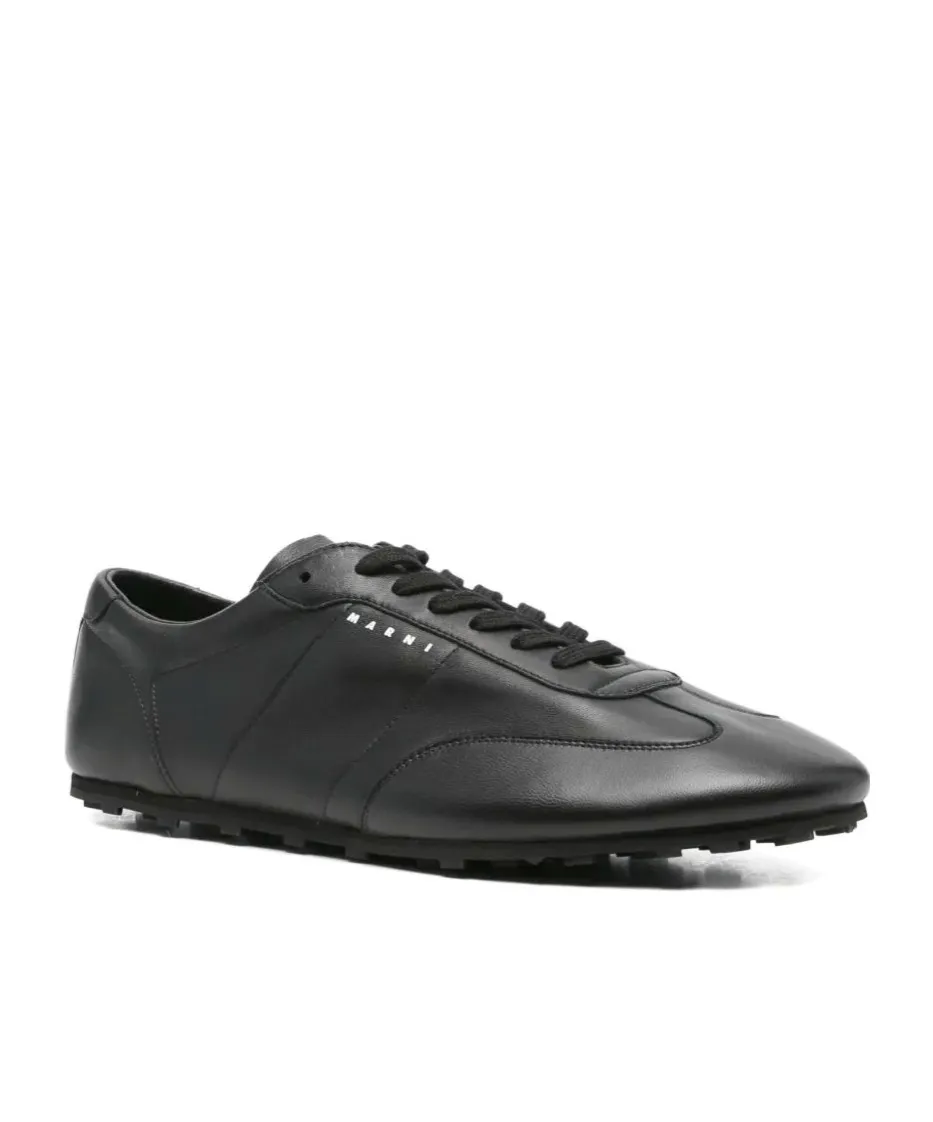 Leather Lace-Up Sneakers