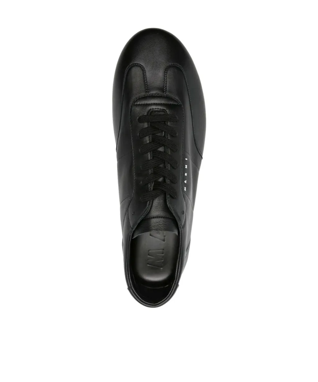 Leather Lace-Up Sneakers