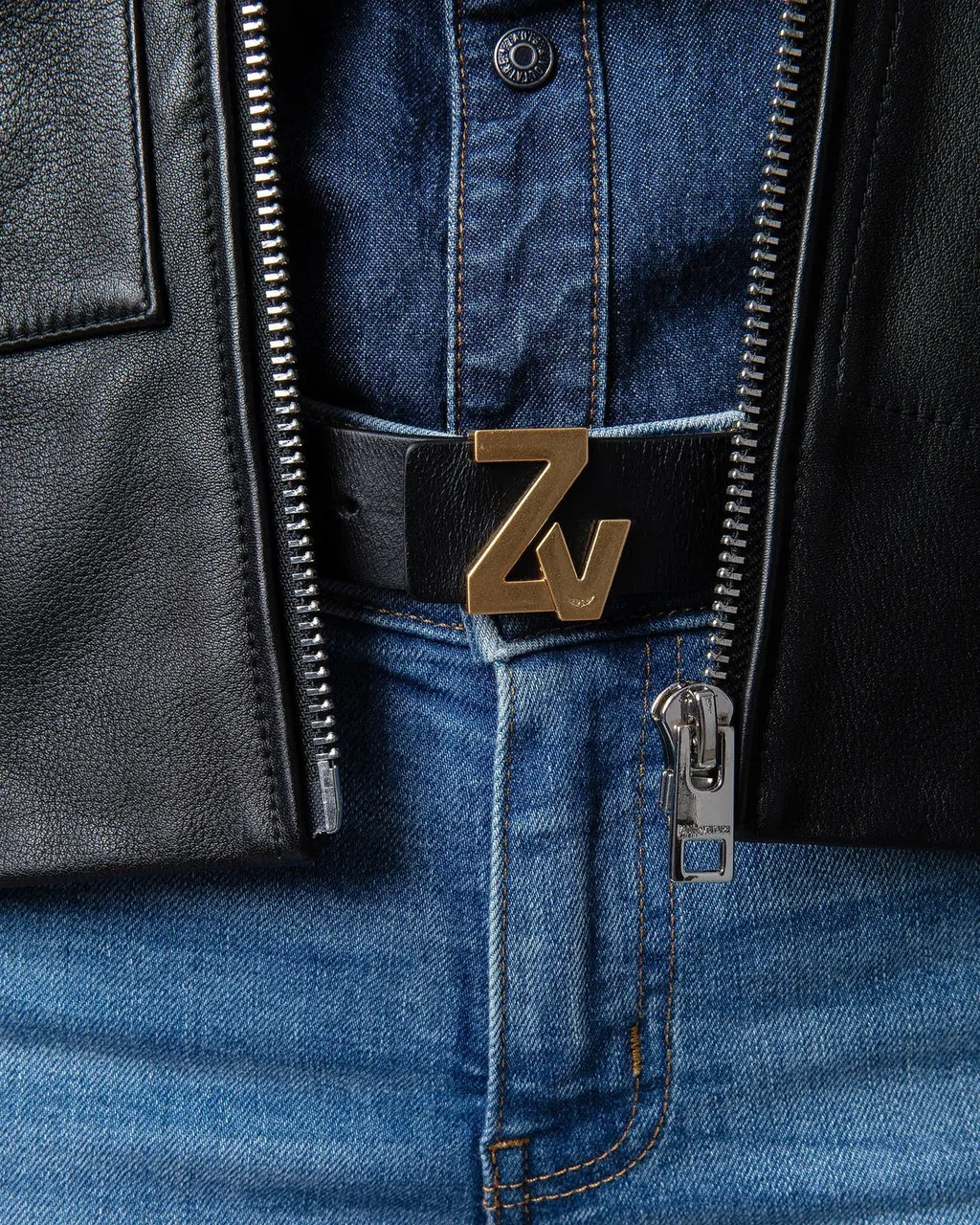 Zadig & Voltaire Logo Plaque Buckle Belt