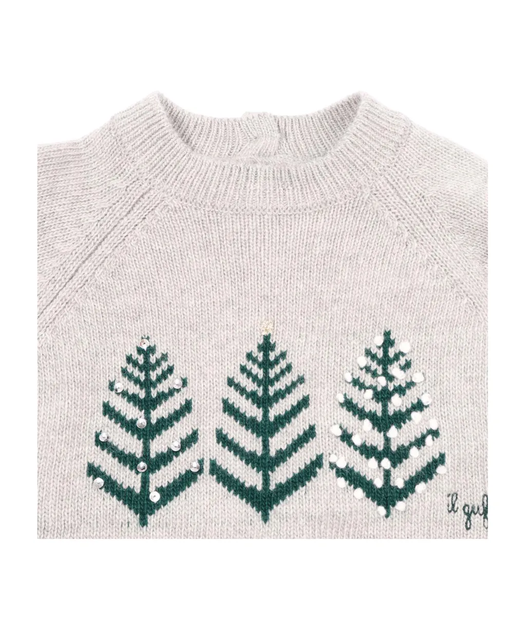 Il Gufo Embroidered Sequin Jumper