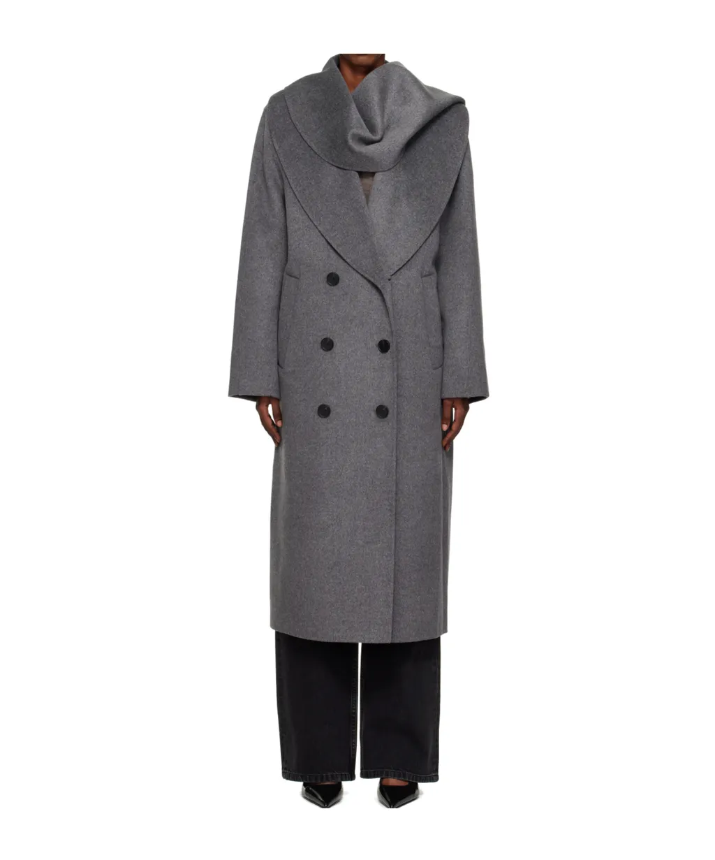 Double-Sided Scarf Collar Coat