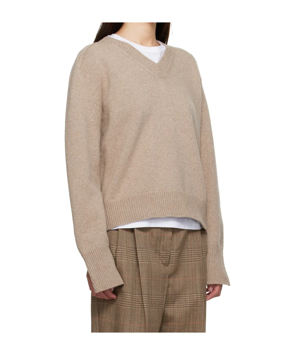 Ribbed V-Neck Sweater