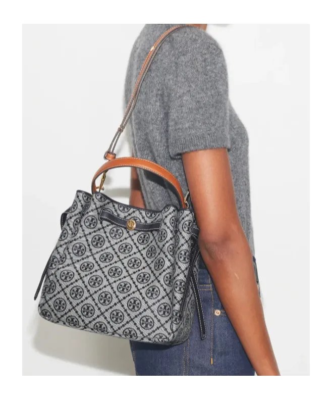 Romy T Monogram Bucket Bag