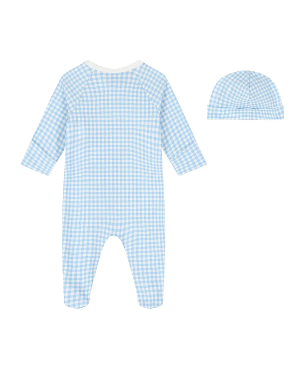 Plaid Jumpsuit And Hood Two-Piece Set