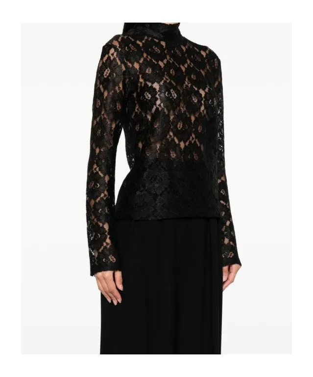 Lace Mock-Neck T-Shirt