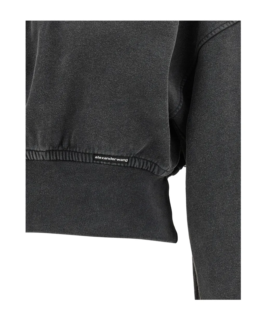 Alexander Wang High-Neck Cropped Sweatshirt