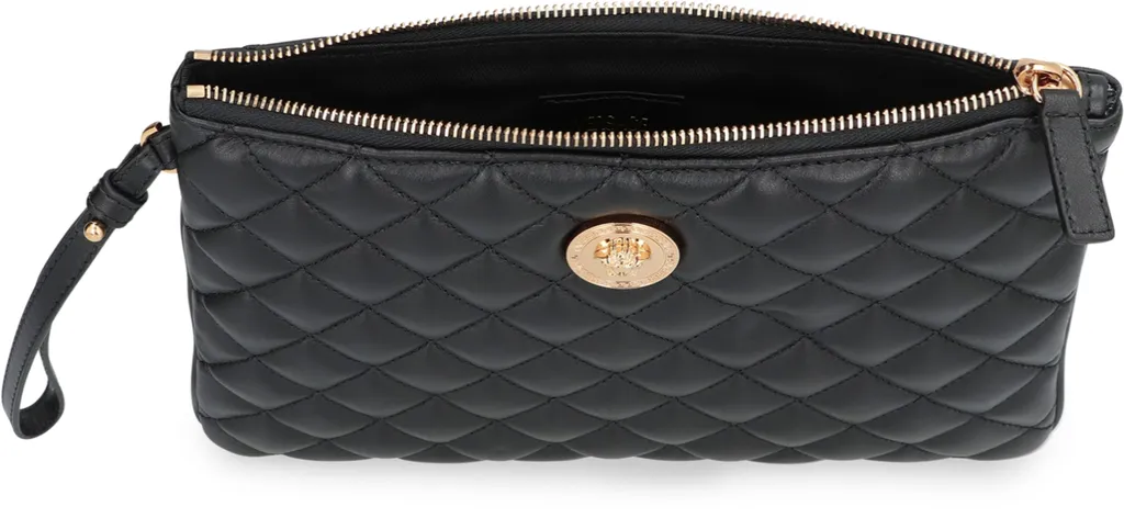 Quilted Logo Leather Clutch Bag