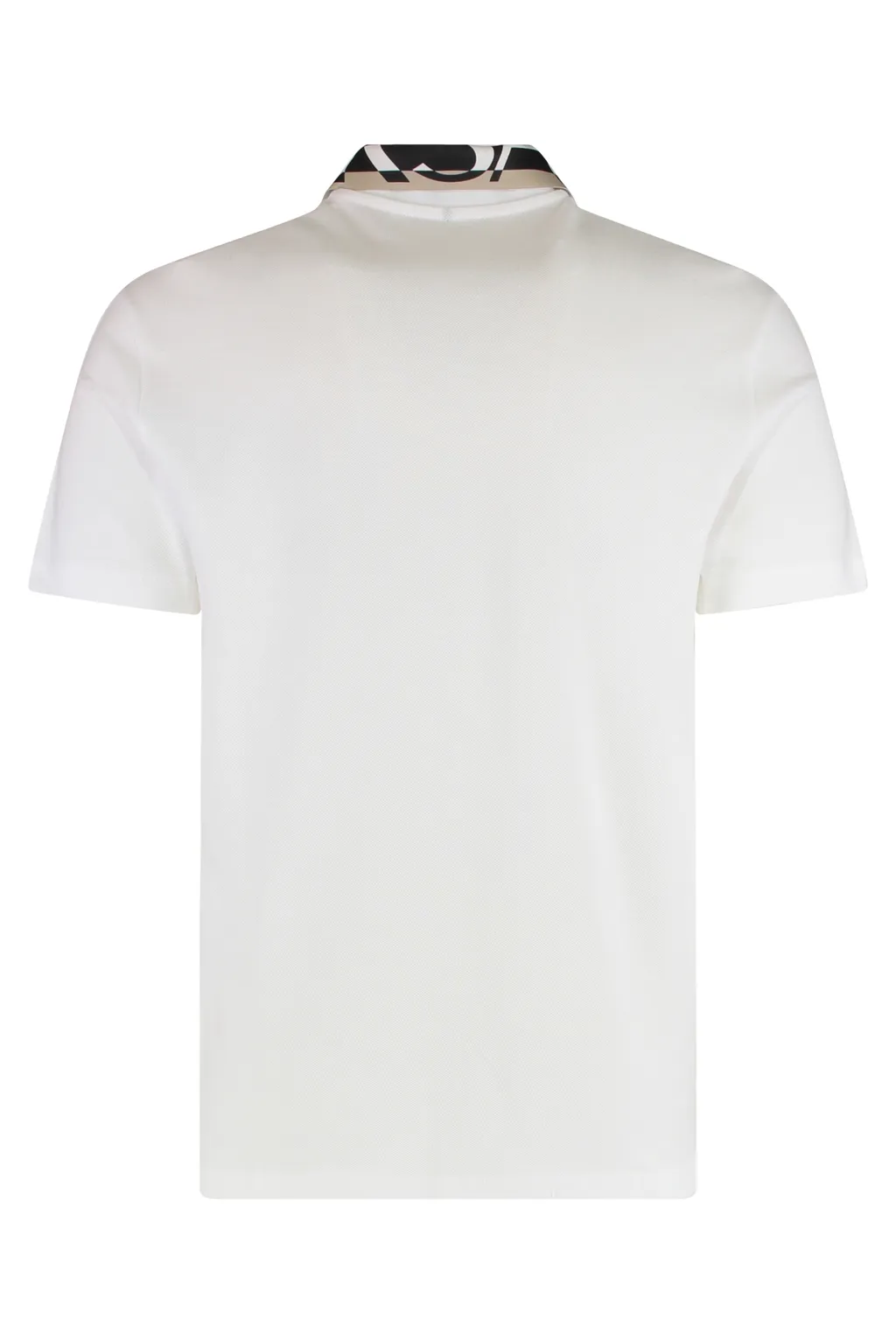 Patterned-Collar Logo Polo Shirt
