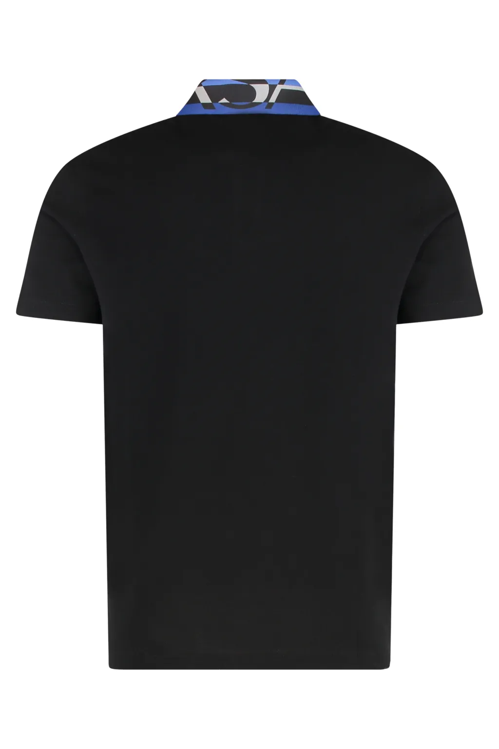 Patterned-Collar Logo Polo Shirt
