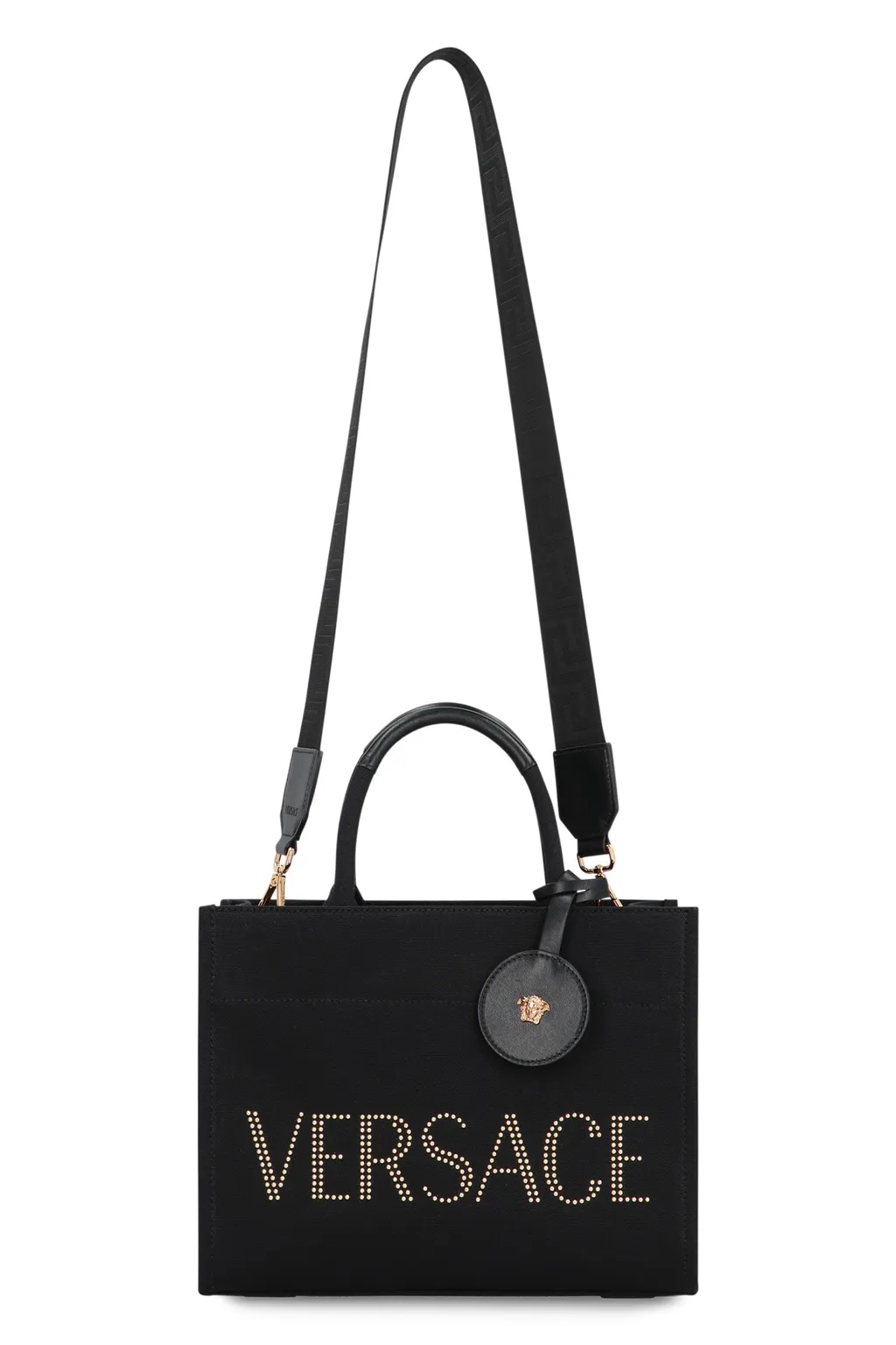 Studded Logo Canvas Tote Bag