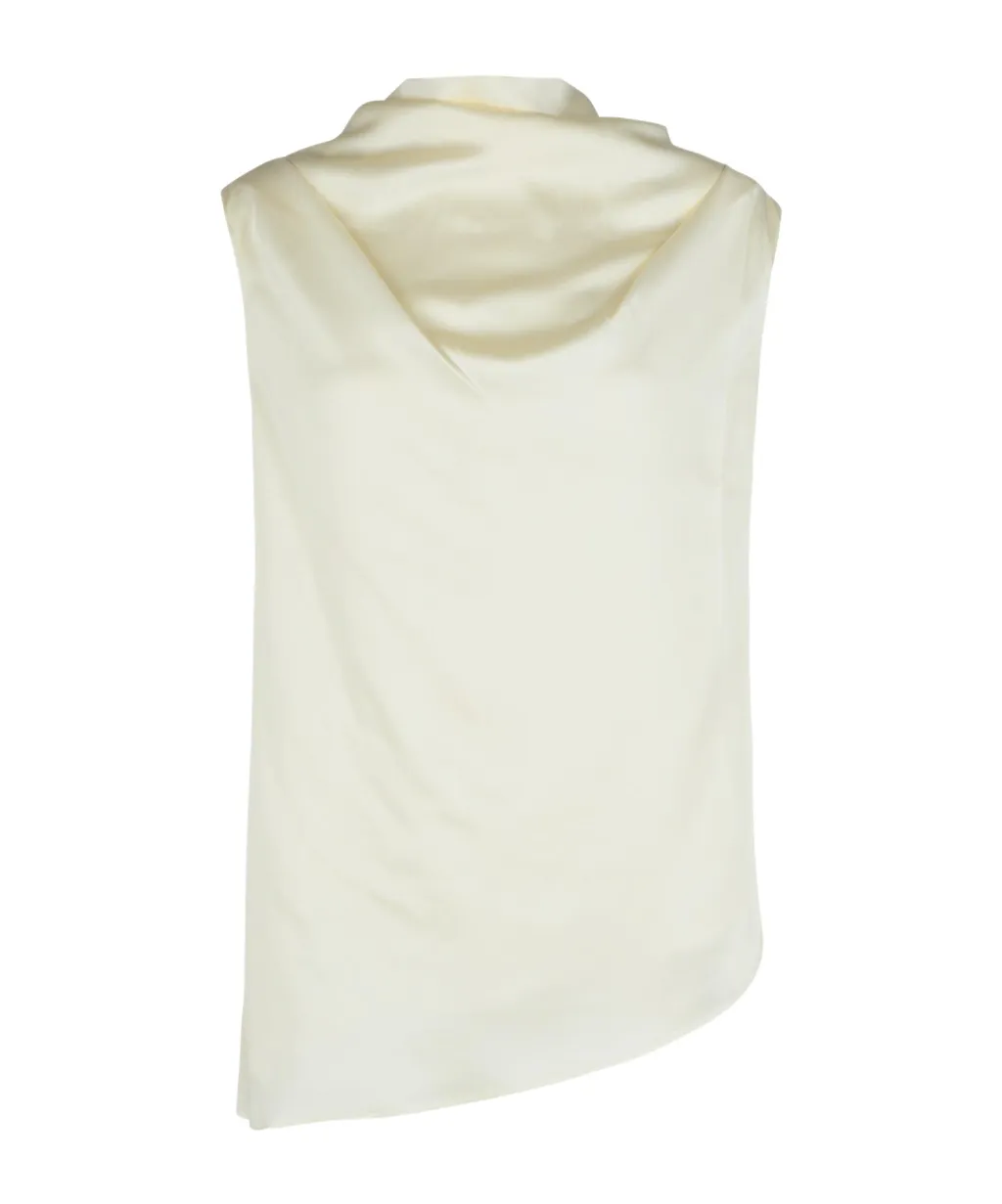 RÓHe Sleeveless Draped Satin Top