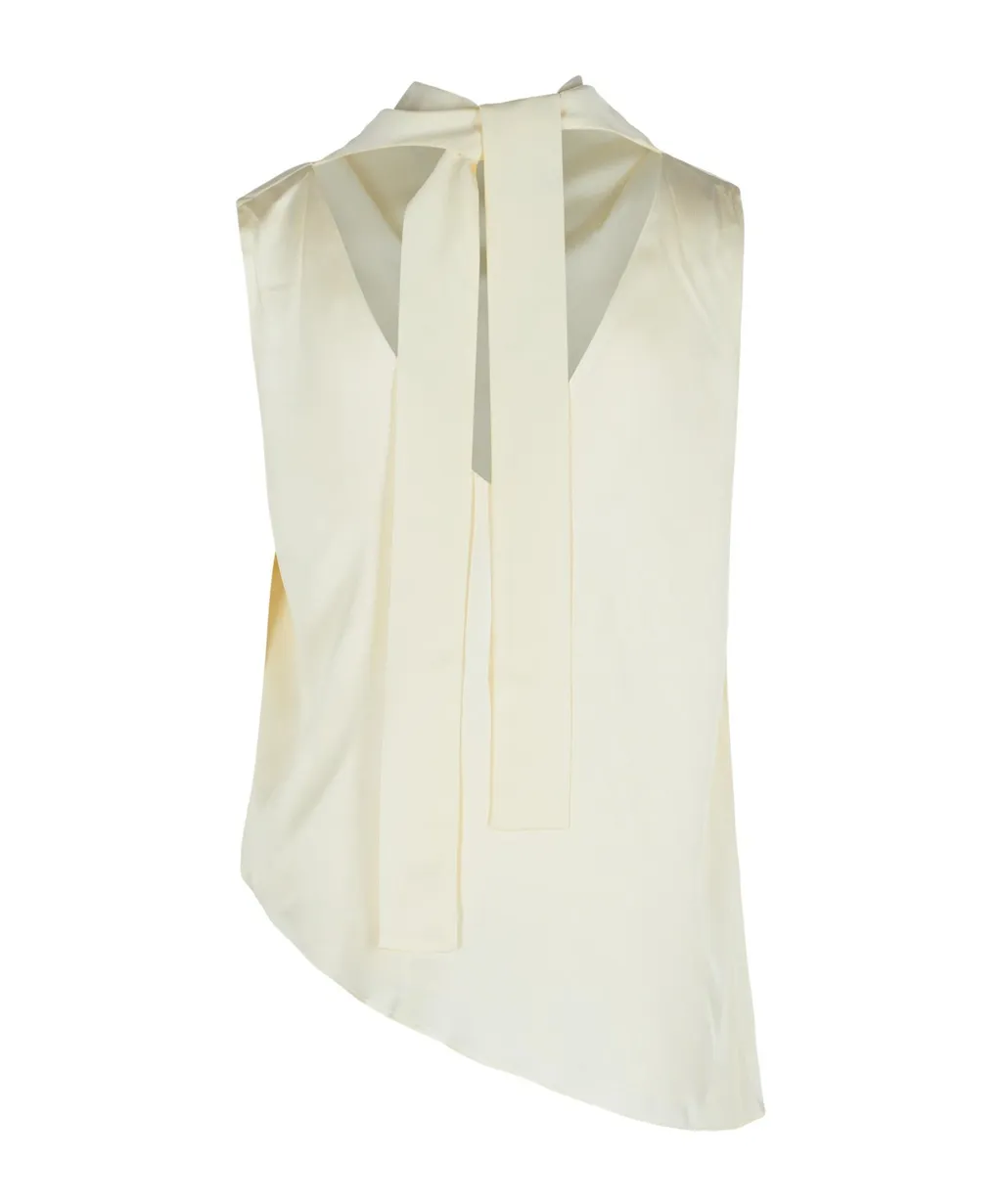 RÓHe Sleeveless Draped Satin Top