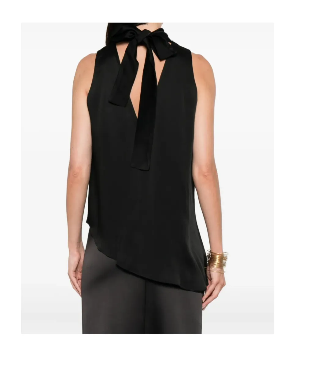 Cowl-Neck Sleeveless Blouse