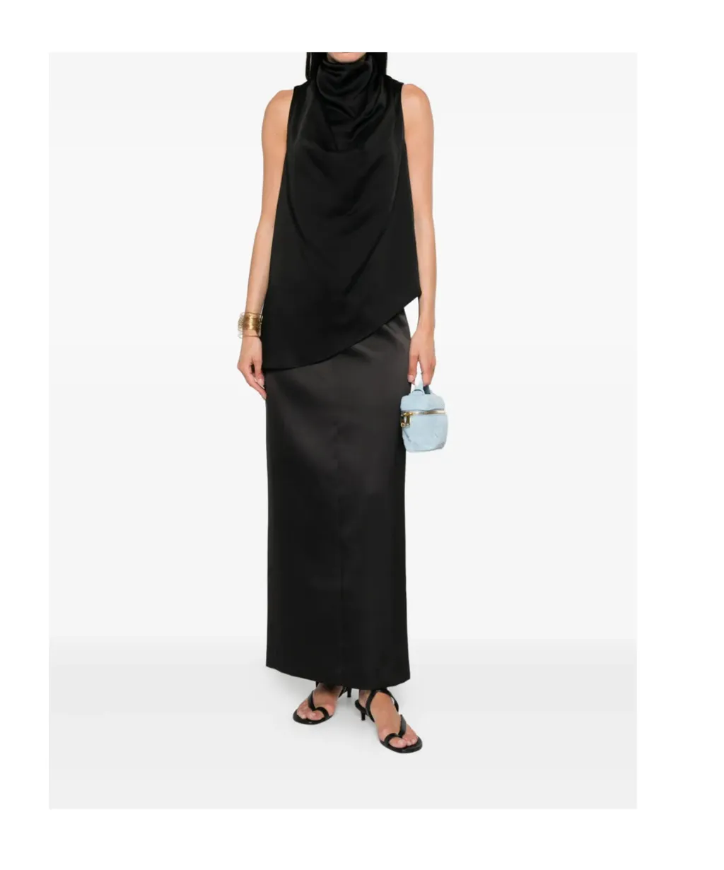 Cowl-Neck Sleeveless Blouse
