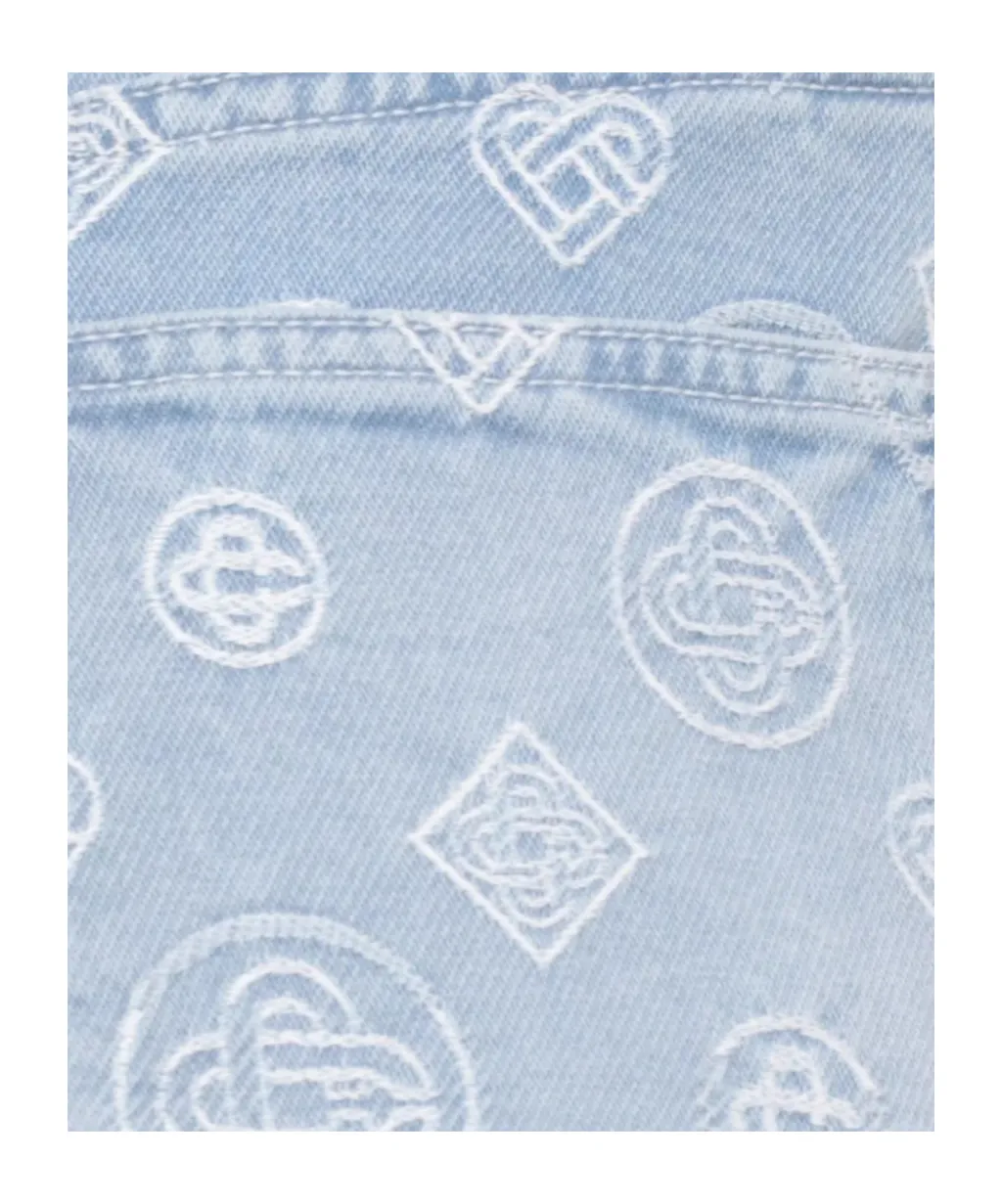 Casablanca Monogram Denim Logo Patch Skirt