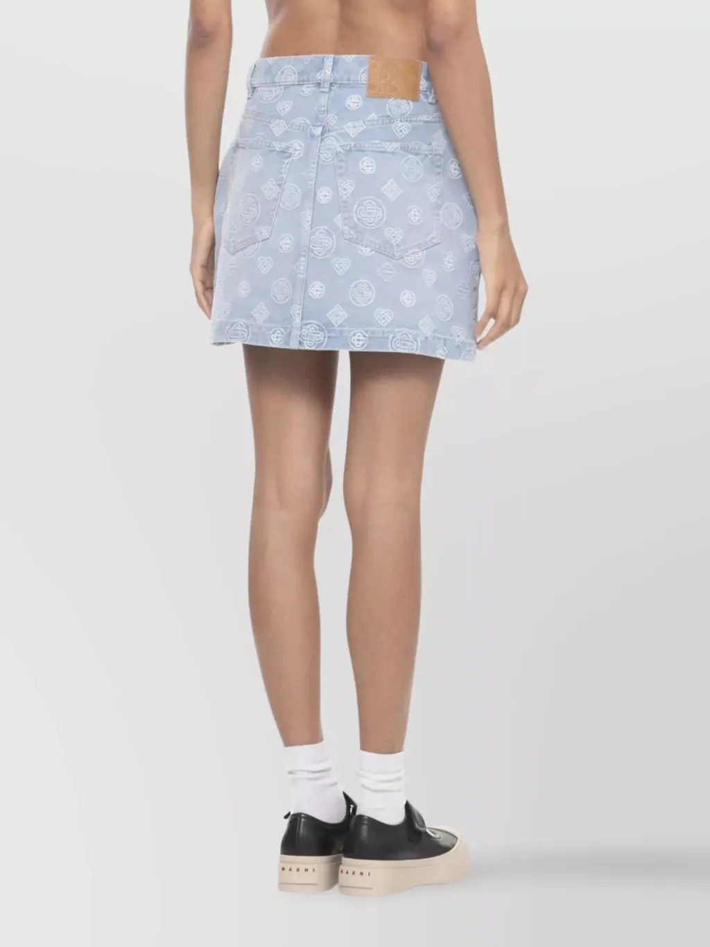 Casablanca Monogram Denim Logo Patch Skirt
