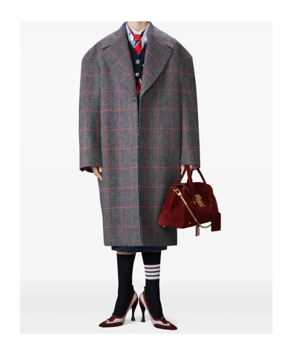 Thom Browne Argyle Intarsia V-Neck Cardigan