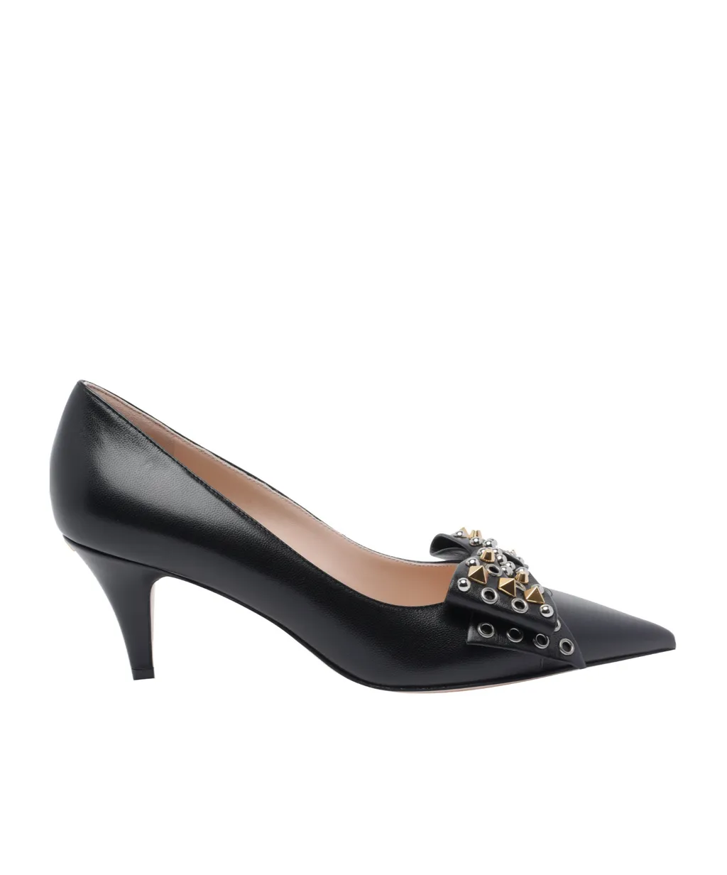 Studded Bow-Detail Pumps
