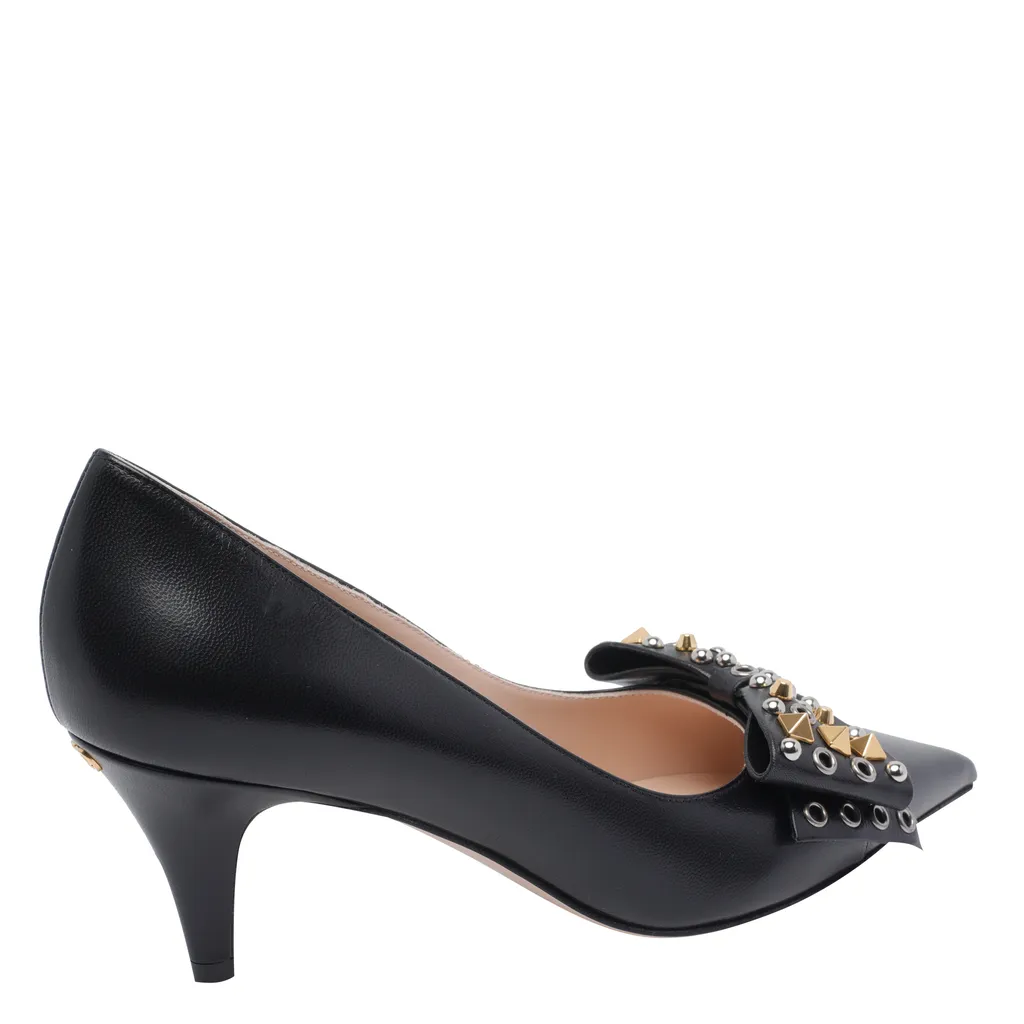 Studded Bow-Detail Pumps