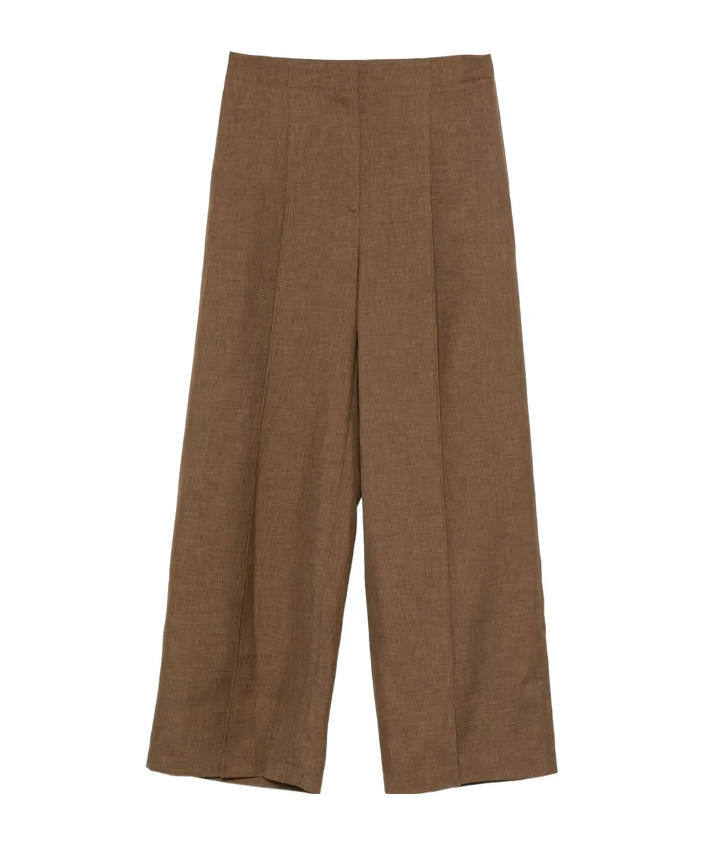 Pleated Cropped Trousers
