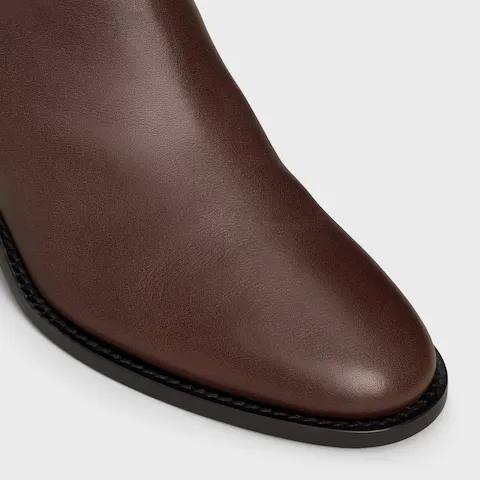 Celine Garance Triomphe Strap Boot In Calfskin