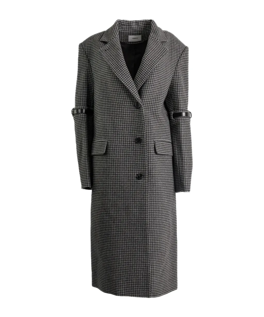 Houndstooth Strap Coat