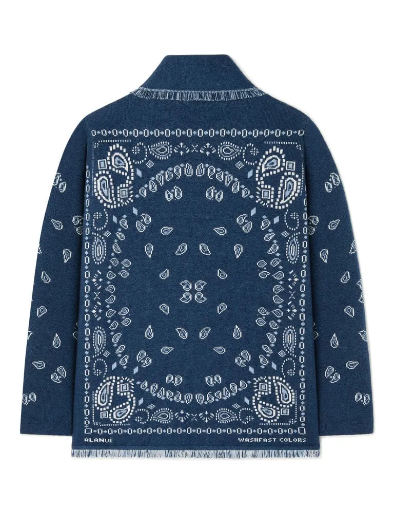 Alanui Paisley Jacquard Fringed Edge Cardigan