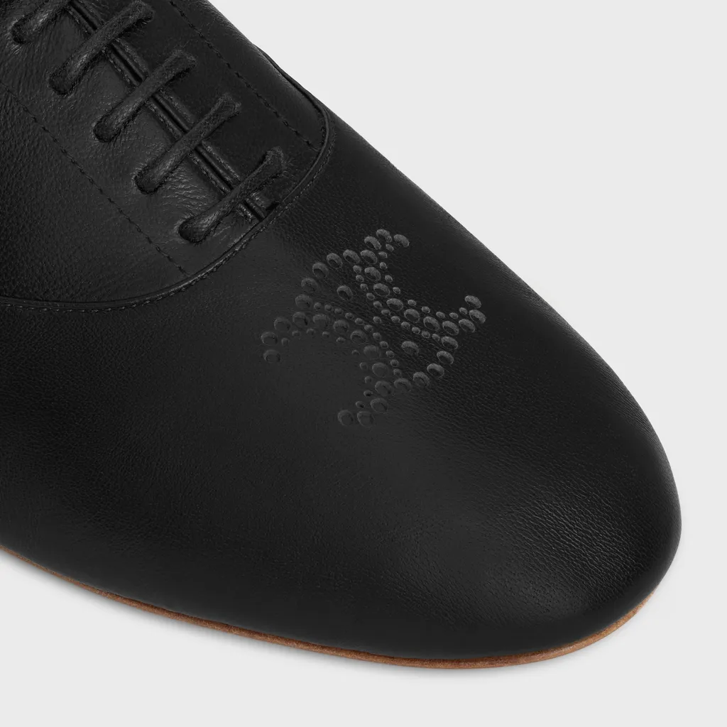 Celine Lise Perforated Triomphe Richelieu In Lambskin