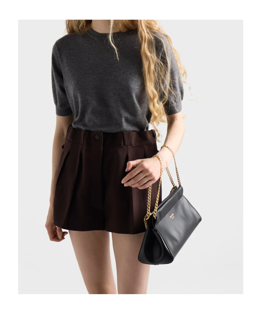 Prada Chevron Pleated Shorts