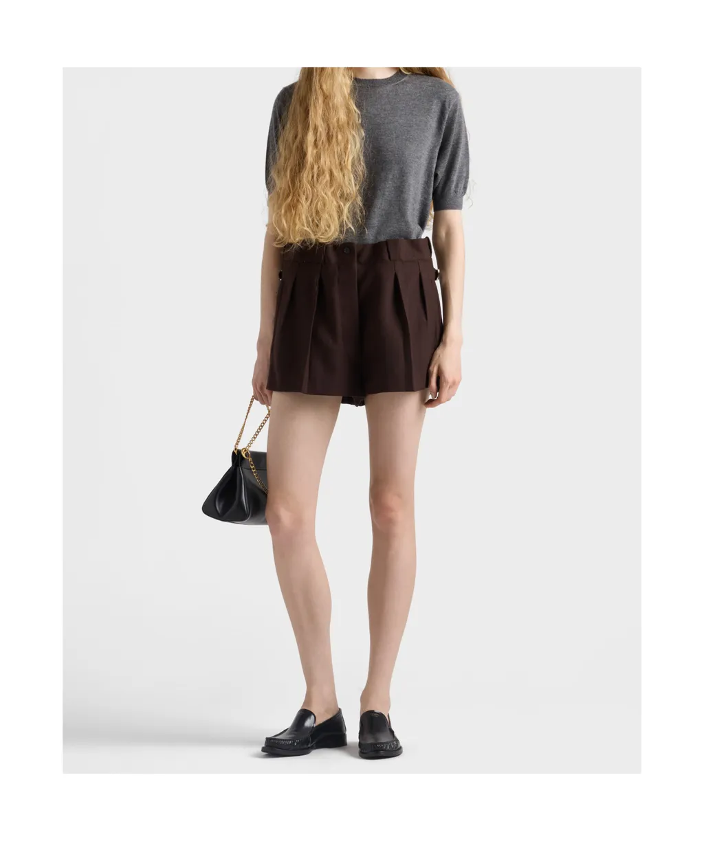Prada Chevron Pleated Shorts