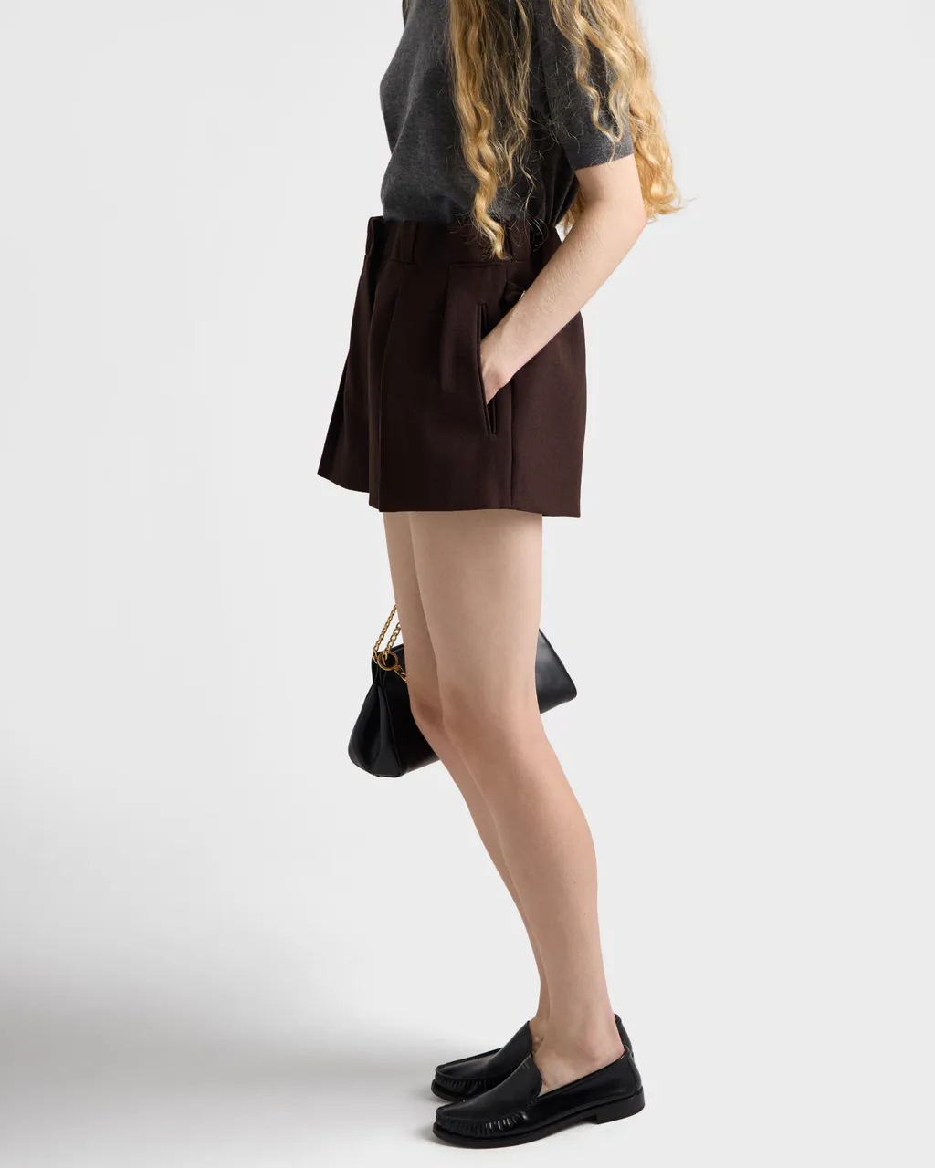 Prada Chevron Pleated Shorts