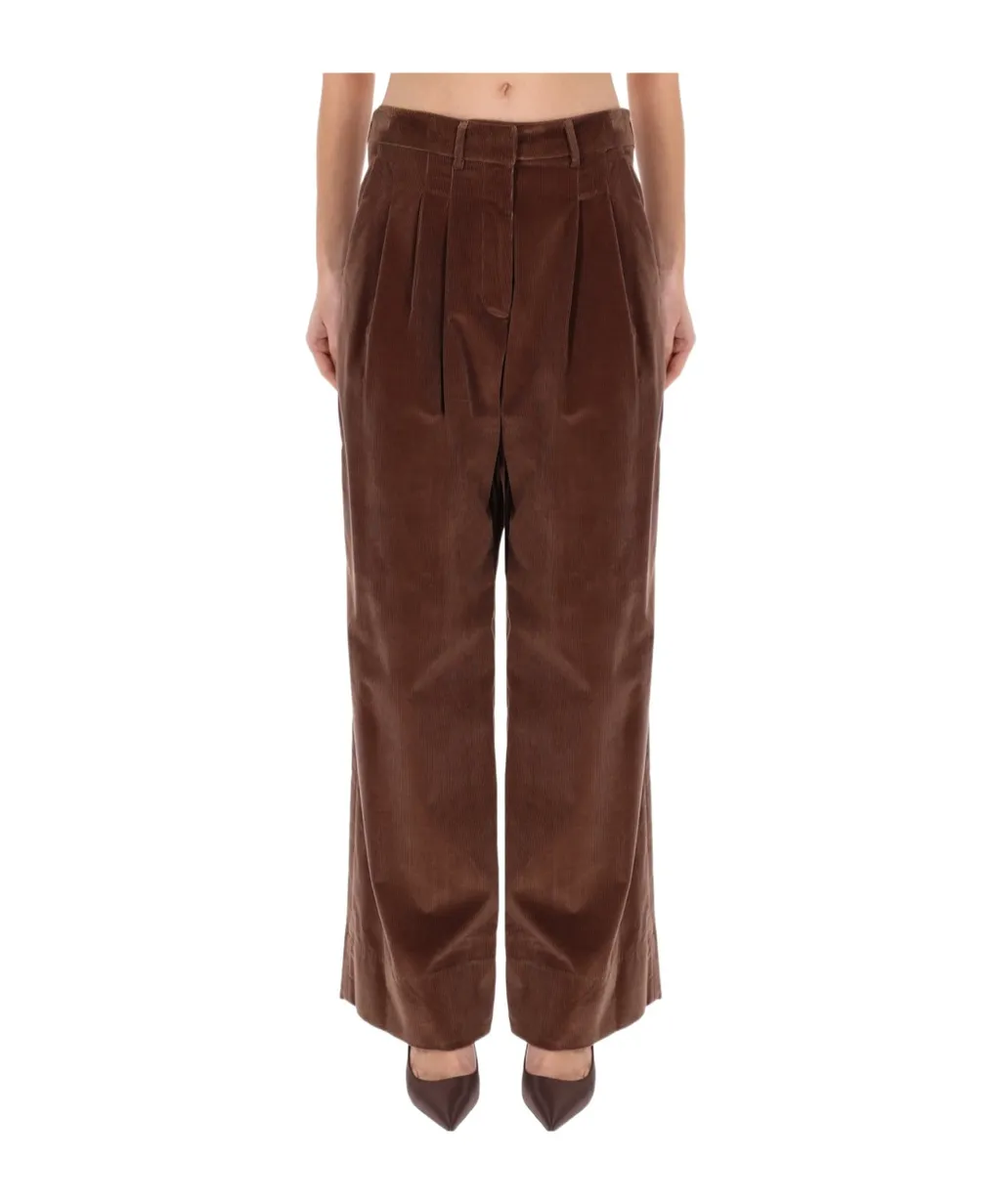 Pt Torino Pleated Wide-Leg Pants