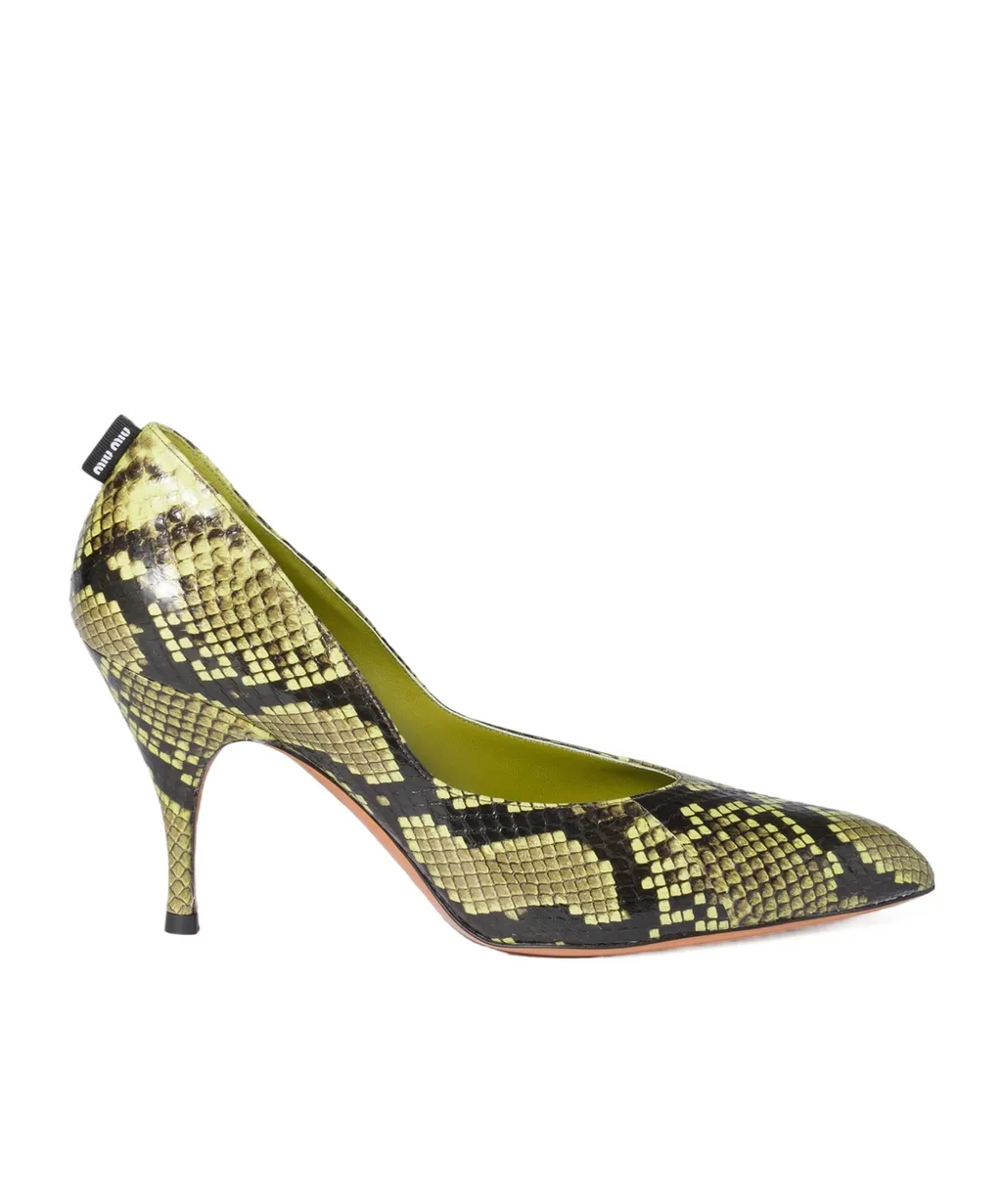 Python-Print Ayers Leather Pumps