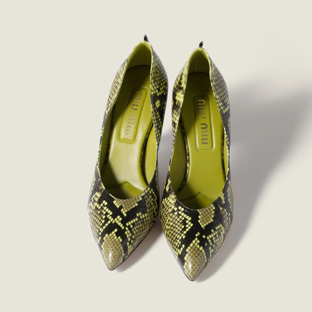 Python-Print Ayers Leather Pumps
