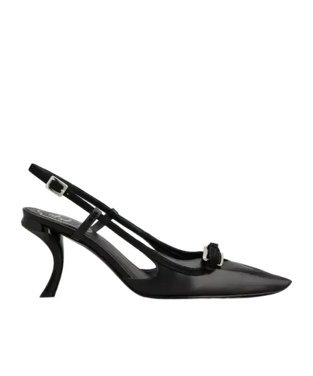 Virgule Slingback Pumps In Leather